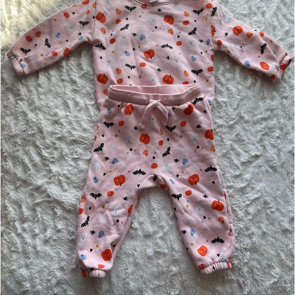 Old Navy Pink Pumpkin Print Kids Two Piece